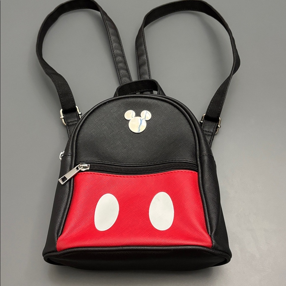 Disney Mickie Mouse Mini Backpack Black & Red by Bioworld 7.5”x8.5”